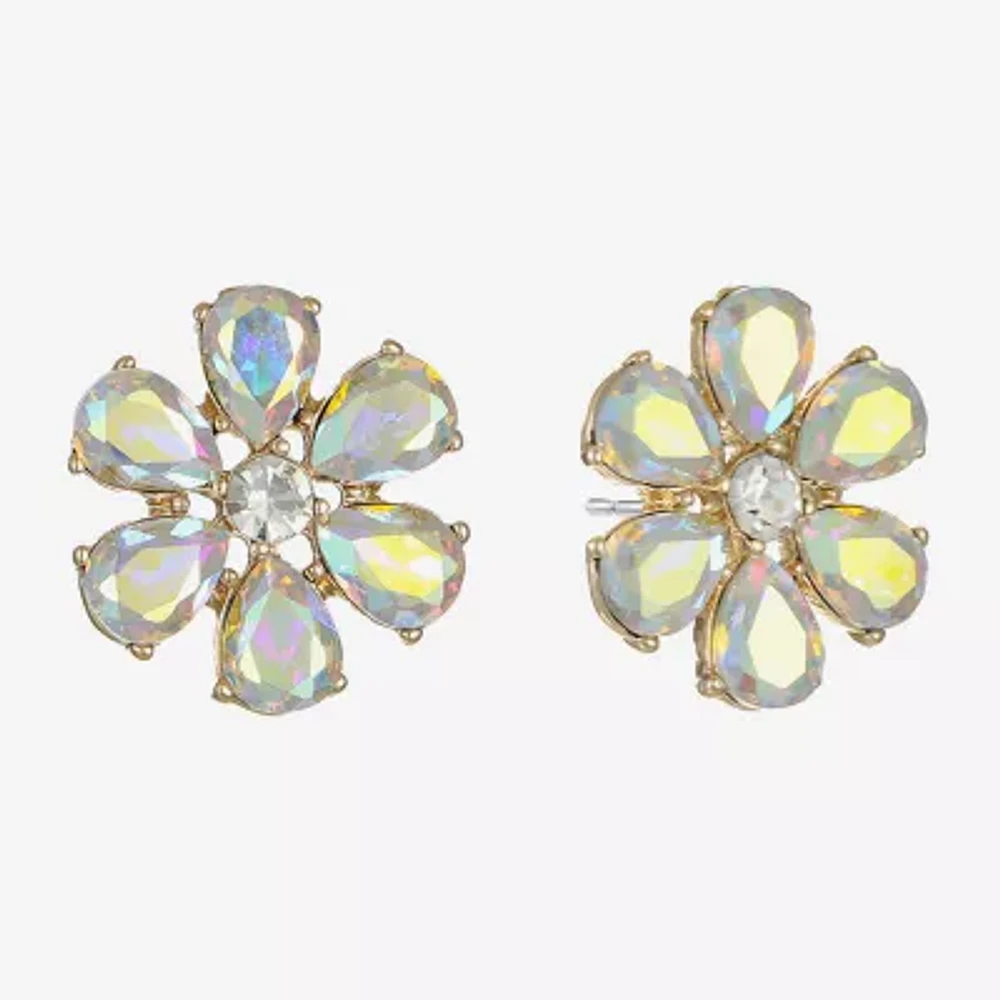 Monet Jewelry Glass 22mm Flower Stud Earrings