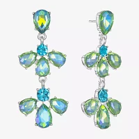 Monet Jewelry Glass Flower Drop Earrings