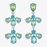 Monet Jewelry Glass Flower Drop Earrings