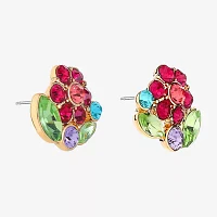 Monet Jewelry Gold Tone Glass 16.7mm Flower Stud Earrings