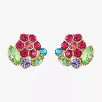 Monet Jewelry Gold Tone Glass 16.7mm Flower Stud Earrings