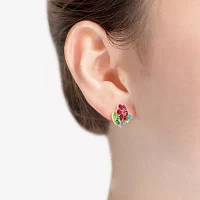 Monet Jewelry Gold Tone Glass 16.7mm Flower Stud Earrings