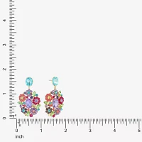 Monet Jewelry Gold Tone Womens Multi Color Glass Flower Hypoallergenic Drop Earrings