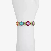 Monet Jewelry Gold Tone Multi Color Glass Flower Stretch Bracelet