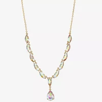 Monet Jewelry Gold Tone Womens Glass 17 Inch Y Necklace
