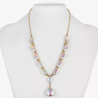 Monet Jewelry Gold Tone Womens Glass 17 Inch Y Necklace