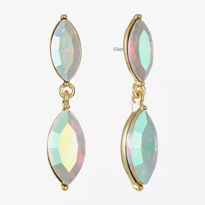 Monet Jewelry Gold Tone Glass Drop Earrings