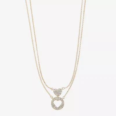 Liz Claiborne 2-pc. Glass 17 Inch Rolo Heart Necklace Set