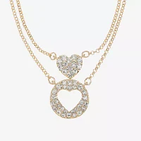 Liz Claiborne Womens 2-pc. Glass Heart Necklace Set