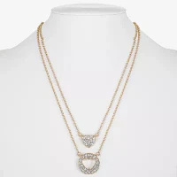 Liz Claiborne Womens 2-pc. Glass Heart Necklace Set