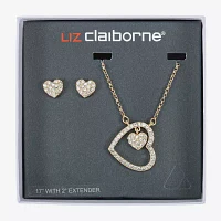 Liz Claiborne 2-pc. Glass Heart Jewelry Set