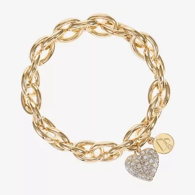 Liz Claiborne Glass Heart Stretch Bracelet