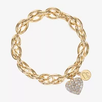 Liz Claiborne Glass Heart Stretch Bracelet