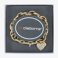 Liz Claiborne Glass Heart Stretch Bracelet