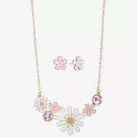 Liz Claiborne Gold Tone 2-pc. Glass Flower Jewelry Set