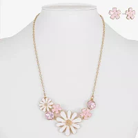 Liz Claiborne Gold Tone 2-pc. Glass Flower Jewelry Set
