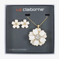 Liz Claiborne Gold Tone 2-pc. Glass Flower Jewelry Set