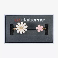 Liz Claiborne Gold Tone Flower Bangle Bracelet