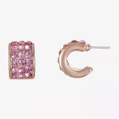 Monet Jewelry Pink Glass 13mm Hoop Earrings