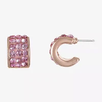 Monet Jewelry Pink Glass 13mm Hoop Earrings