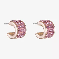 Monet Jewelry Pink Glass 13mm Hoop Earrings