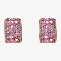 Monet Jewelry Pink Glass 13mm Hoop Earrings
