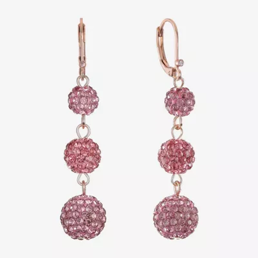 Monet Jewelry Pink Glass Drop Earrings