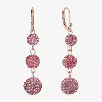 Monet Jewelry Pink Glass Drop Earrings