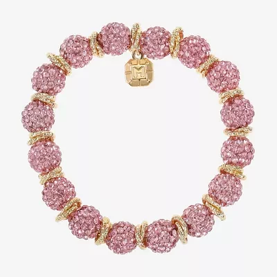 Monet Jewelry Womens Glass Round Stretch Bracelet