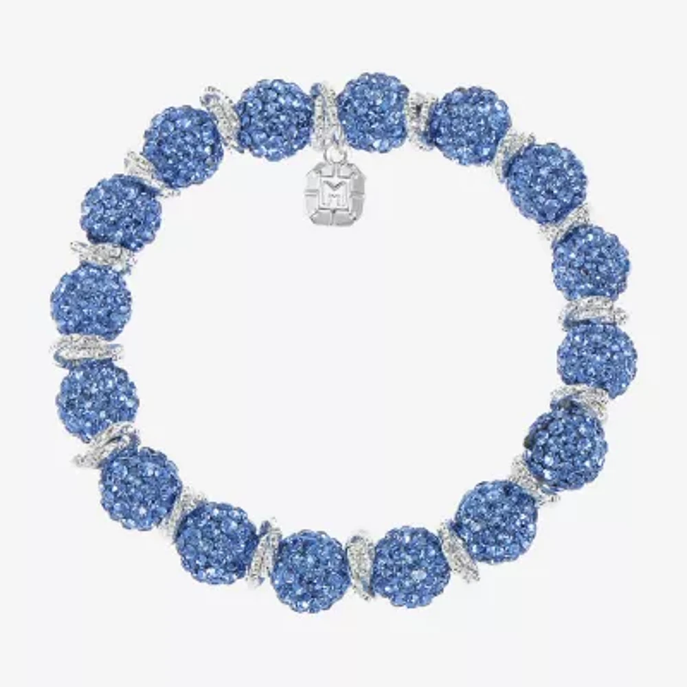Monet Jewelry Womens Glass Round Stretch Bracelet