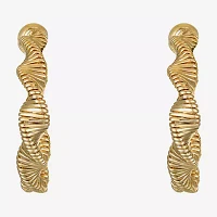 Monet Jewelry Twisted Womens 30mm Hypoallergenic Hoop Earrings