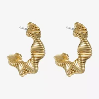 Monet Jewelry Twisted Womens 20mm Hypoallergenic Hoop Earrings
