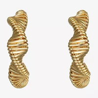 Monet Jewelry Twisted Womens 20mm Hypoallergenic Hoop Earrings