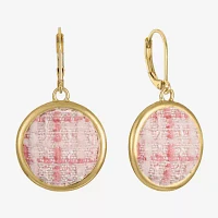 Monet Jewelry Gold Tone Tweed Round Drop Earrings