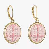 Monet Jewelry Gold Tone Tweed Round Drop Earrings