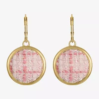 Monet Jewelry Gold Tone Tweed Round Drop Earrings