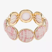 Monet Jewelry Gold Tone Tweed Round Stretch Bracelet