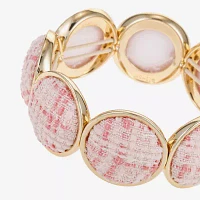 Monet Jewelry Gold Tone Tweed Round Stretch Bracelet