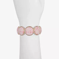 Monet Jewelry Gold Tone Tweed Round Stretch Bracelet