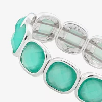 Monet Jewelry Womens Glass Cushion Stretch Bracelet