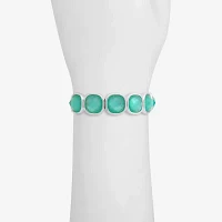 Monet Jewelry Womens Glass Cushion Stretch Bracelet