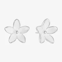 Liz Claiborne Simulated Pearl 17mm Flower Stud Earrings