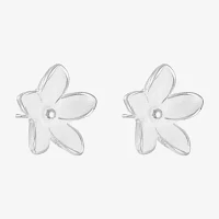 Liz Claiborne Simulated Pearl 17mm Flower Stud Earrings