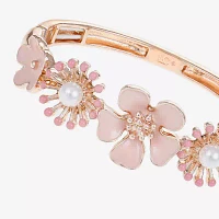 Liz Claiborne Simulated Pearl Flower Stretch Bracelet