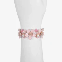 Liz Claiborne Simulated Pearl Flower Stretch Bracelet