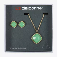 Liz Claiborne Pink Quartz Gold Tone Square Cushion 2-pc. Jewelry Set