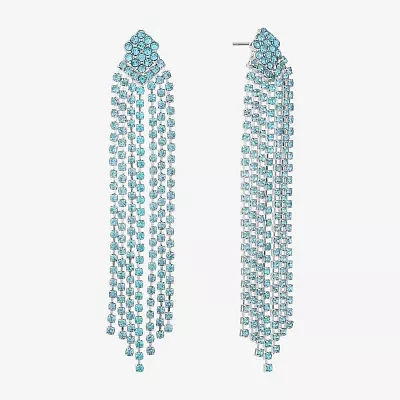 Monet Jewelry Silver Tone Glass Chandelier Earrings