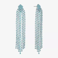 Monet Jewelry Silver Tone Glass Chandelier Earrings