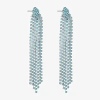 Monet Jewelry Silver Tone Glass Chandelier Earrings