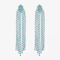 Monet Jewelry Silver Tone Glass Chandelier Earrings